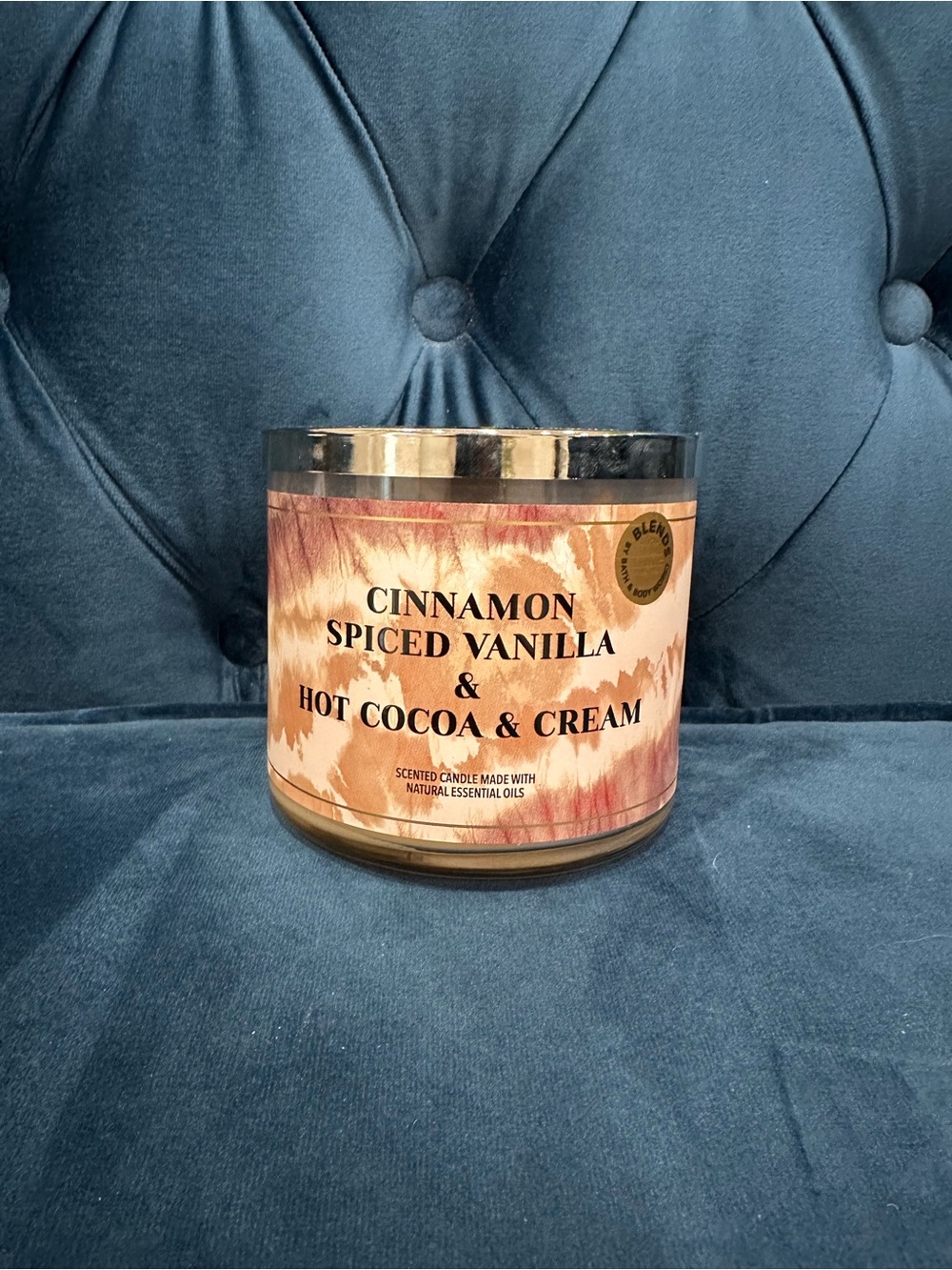 Cinnamon Spiced Vanilla & Hot Cocoa & Cream Scented Candle - Warm Brown